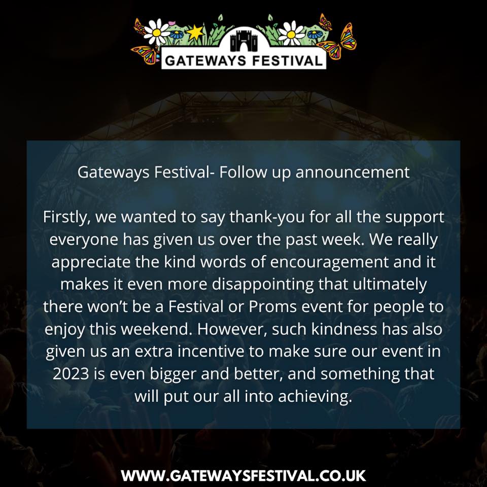 A recent statement from @GatewaysLive. W...