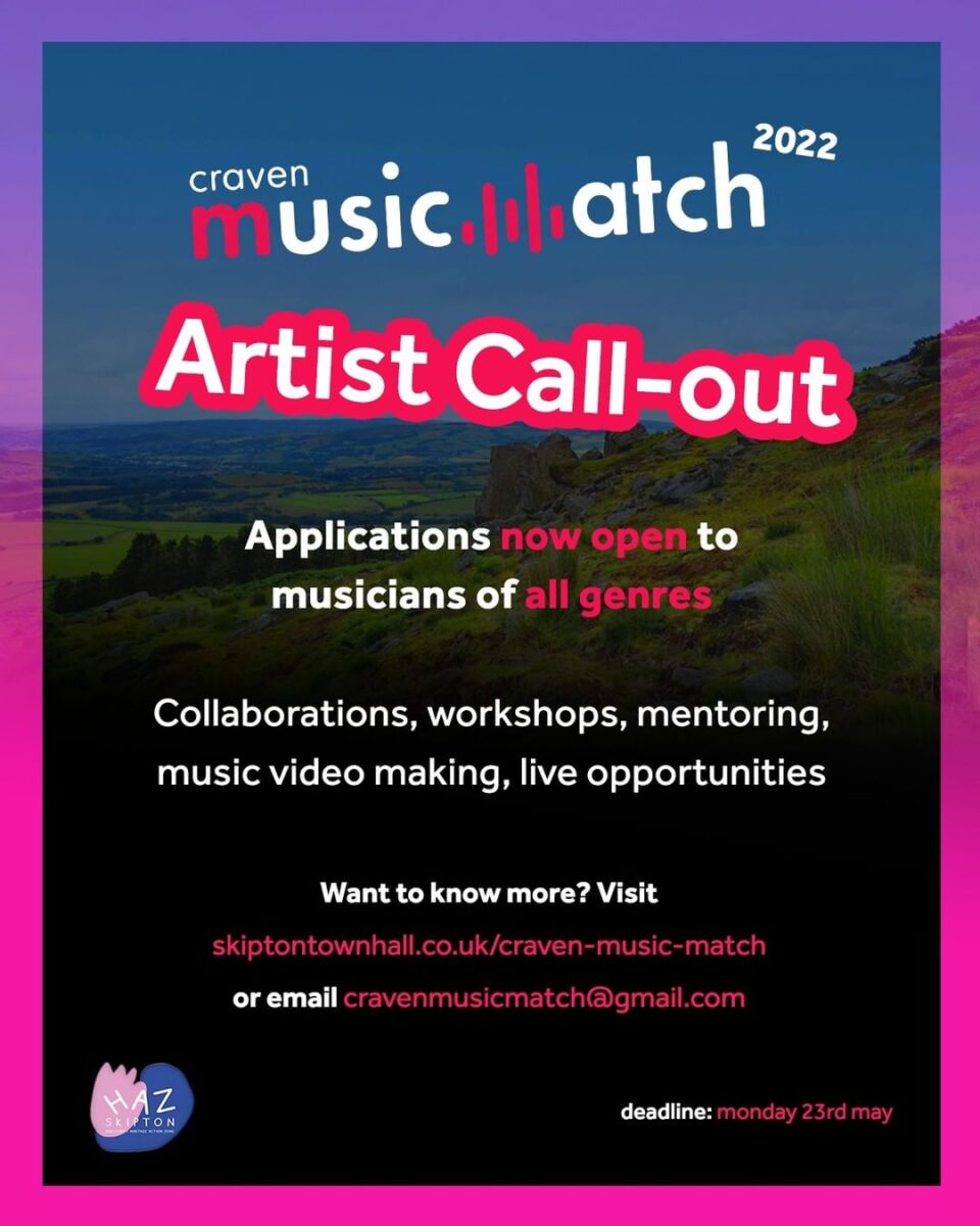 Applications are still open for Craven Music Match for music... Applications are still open for Craven Music Match for music...