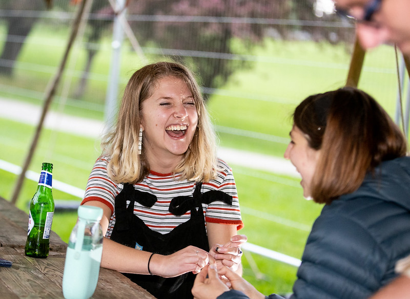 Young people laughing in Lakes and Dales