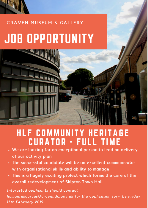 Job opportunity at Craven Museum & Gallery! Contact Huma... Job opportunity at Craven Museum & Gallery! Contact Huma...